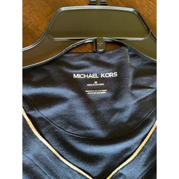 NWT Michael Kors Mens Navy Pajama Top With Contrast Piping Size M luxory comfy - Picture 6 of 6